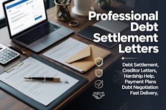 write professional debt settlement and creditor negotiation letters