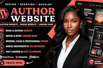 design author website, ebook website, book author website, ebook landing page