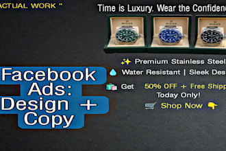 design facebook ads and write ad copy
