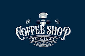 create vintage coffee shop logo design with unlimited review