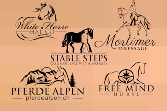 design equestrian equine horse dog pet farm animal logo