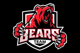 draw stunning bear mascot logo with unique style