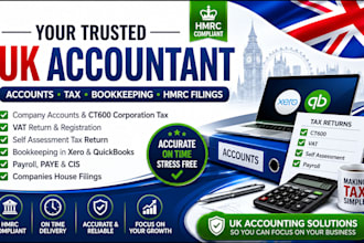 be your UK accountant for hmrc tax return ct600 vat and bookkeeping