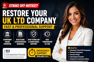 restore dissolved UK ltd company and stop strike off fast