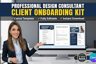 design consultant client onboarding kit canva template editable