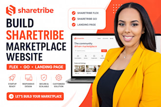 build sharetribe marketplace website, sharetribe flex, sharetribego landing page