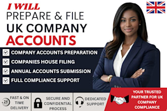 prepare and file UK company accounts with companies house compliance