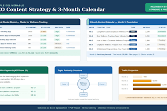 create an SEO content with keyword clusters