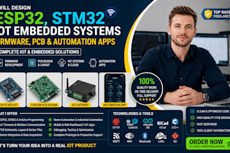 design esp32, stm32 iot embedded systems firmware pcb and automation apps expert