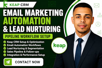set up keap CRM email marketing automation pipeline workflow lead nurturing