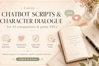 write chatbot scripts and game character dialogue