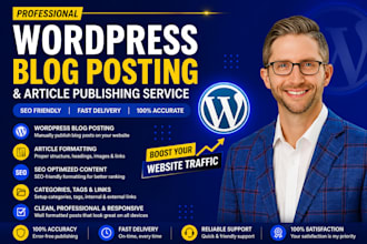 publish wordpress blog posts, article formatting and SEO content upload