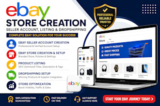 do ebay account creation, ebay seller account setup, listing, dropshipping