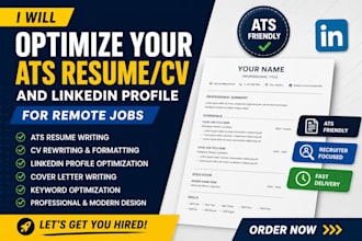 rewrite your CV and optimize your linkedin profile