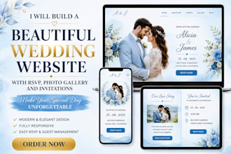 build a beautiful wedding website with rsvp, photo gallery and invitations