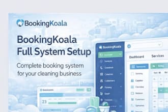 full bookingkoala setup for cleaning companies