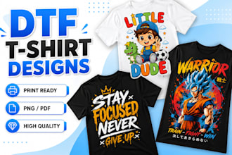 create print ready dtf tshirt design for clothing brand