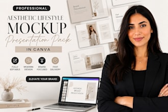 create aesthetic lifestyle mockup presentation packs in canva