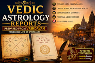 prepare a detailed vedic astrology birth chart and life prediction report