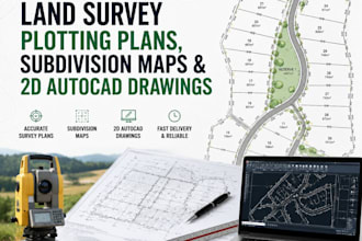 land survey plotting plans, subdivision maps and 2d autocad