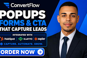 setup convertflow popups forms cta email capture hubspot klaviyo zapier