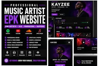 create a modern epk website for music artist dj singer rapper producer