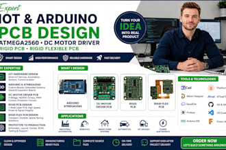 design iot arduino atmega2560 dc motor driver pcb, rigid pcb, rigid flexible pcb
