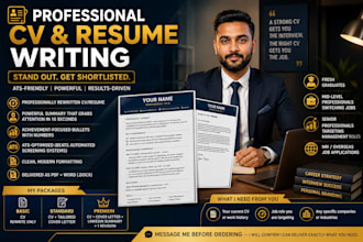 write a professional ats friendly resume and cover letter for any job