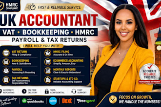 be your UK accountant for vat bookkeeping hmrc, payroll and tax returns
