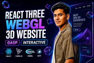build react three fiber and webgl website
