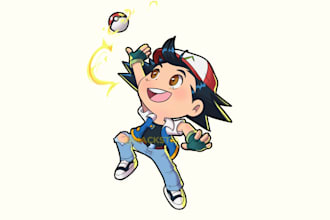 cute chibi full body