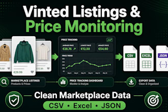 scrape vinted listings and monitor prices brands or sellers
