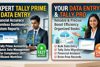 do professional bookkeeping and data entry in tally prime