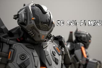 design 3d sci fi mech character model, robot, creature concept model
