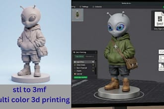 convert stl to 3mf add color split parts for bambu lab 3d printing