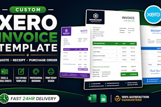 create custom xero invoice template quote receipt and po design