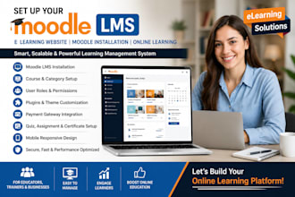 set up moodle lms, elearning website, moodle installation and online learning