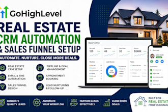 setup gohighlevel real estate CRM automation and sales funnel