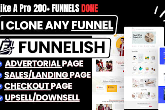 clone any advertorial and sales funnel on funnelish