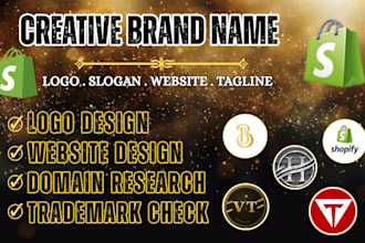 create an iconic brand name, logo design, website design and slogan
