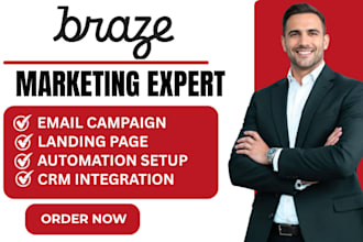 setup braze email push SMS in app messaging automation camapign