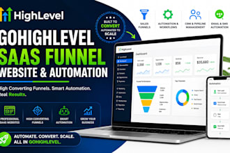build gohighlevel saas funnel website and automation