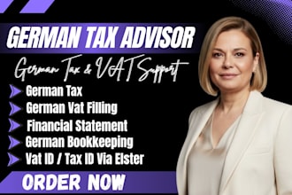 do german tax, vat tax bookkeeping and financial statement as your tax advisor