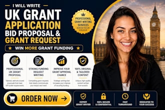 write UK grant application bid proposal and grant request
