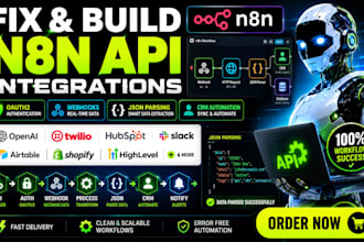 fix and build n8n oauth2 API integrations with webhooks and json parsing