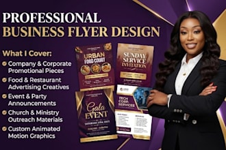 design company, food, event, and church flyer with custom motion graphics