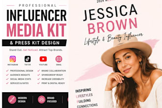 design a professional influencer media kit and press kit for sponsorships