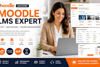 setup, install, manage, upload quizzes, customize support any moodle lms version