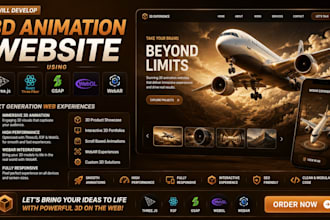 develop 3d animation website using threejs, r3f, gsap, webgl and webar