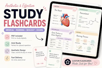 create aesthetic study flashcards and anki flashcards